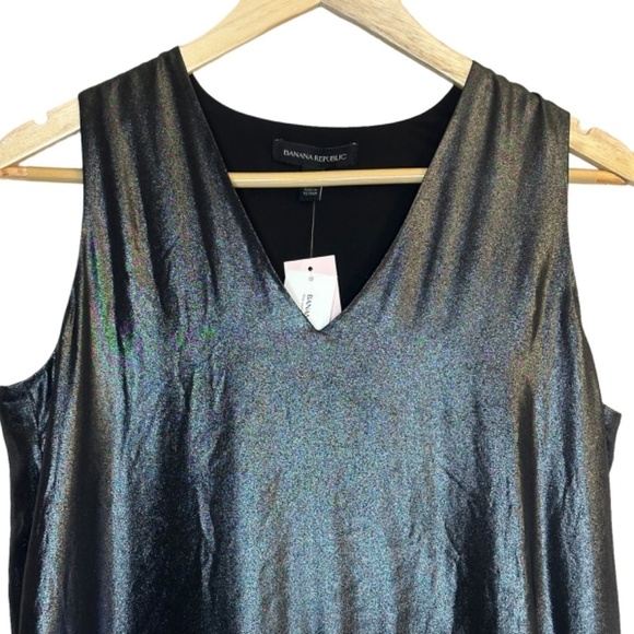 BANANA REPUBLIC Top Sz. S Petite Metallic Tiered Ruffle Hem Peplum Whimsical NEW - Picture 7 of 15